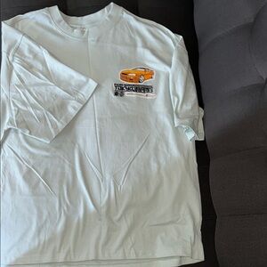 G-Star White Tee with Orange Car Graphic